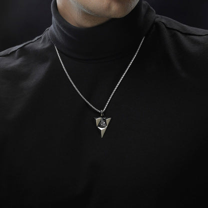 Star Wars Dark Armor 1/3 ct. tw. Treated Black Diamond Pendant in Black Rhodium Plated Sterling Silver front view