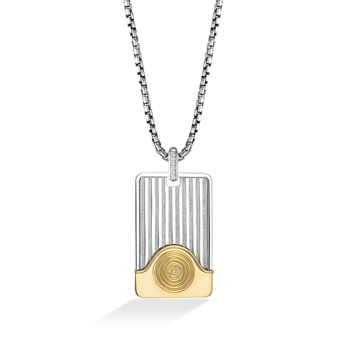 Star Wars Threepio Series Men's 1/10 ct. tw. Diamond Pendant in Sterling Silver & 10K Yellow Gold