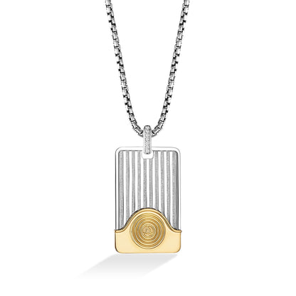 Star Wars Threepio Series Men's 1/10 ct. tw. Diamond Pendant in Sterling Silver & 10K Yellow Gold