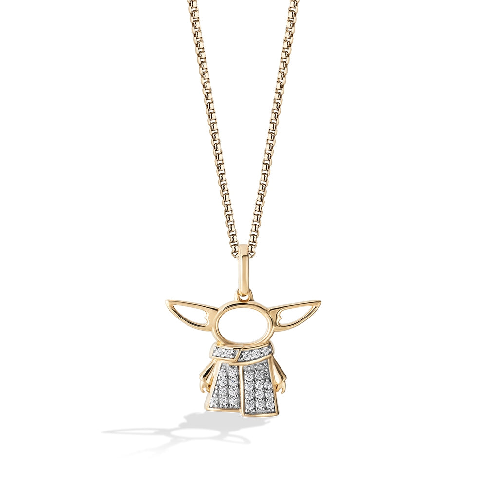 Star Wars Grogu 1/10 ct. tw. Diamond Pendant in 10K Yellow Gold