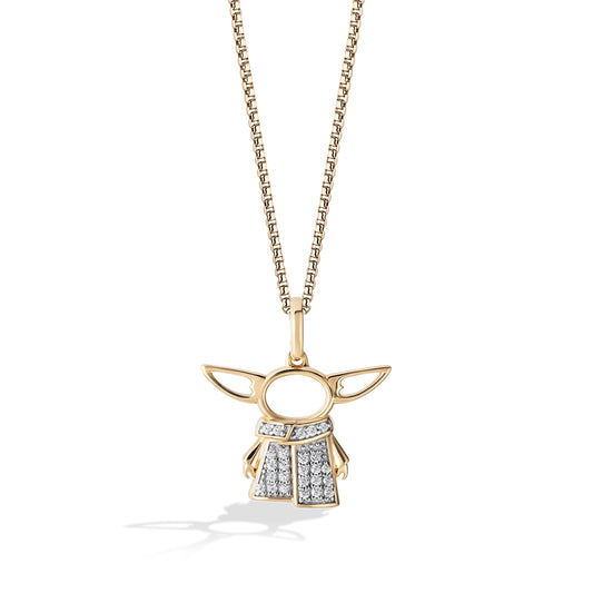 Star Wars Grogu 1/10 ct. tw. Diamond Pendant in 10K Yellow Gold