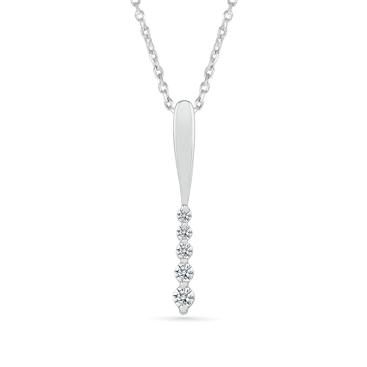Journey Collection 1/6 ct. tw. Diamond 5-Stone Pendant in 10K White Gold