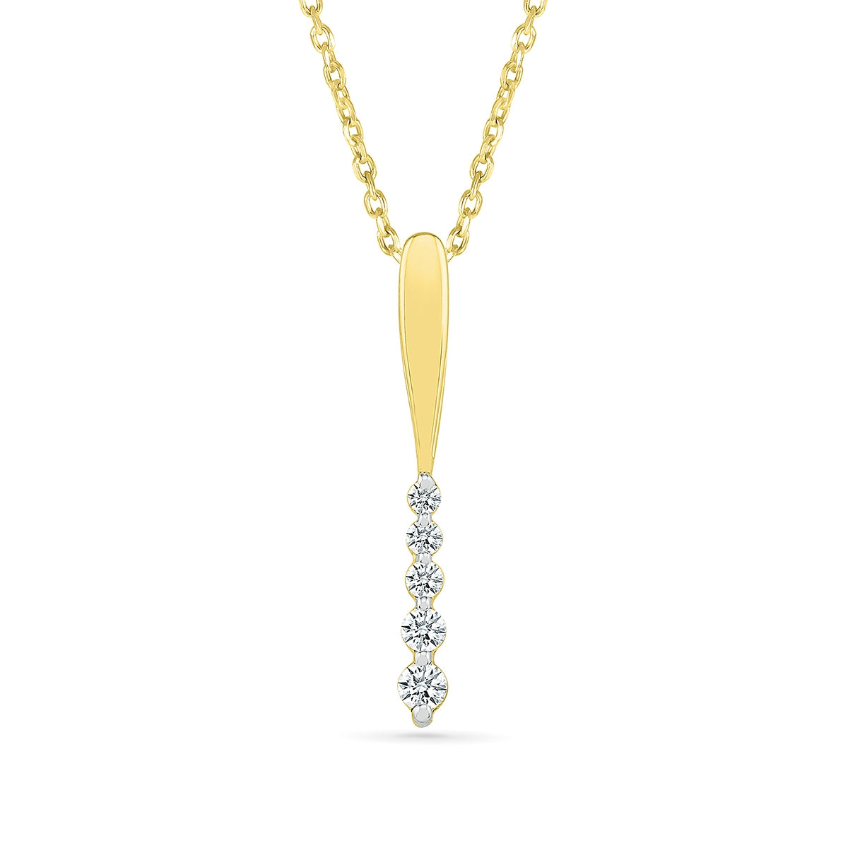 Journey Collection 1/6 ct. tw. Diamond 5-Stone Pendant in 10K Yellow Gold