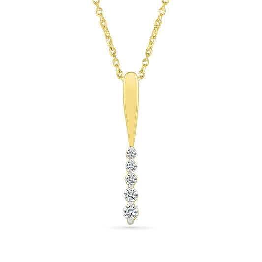 Journey Collection 1/6 ct. tw. Diamond 5-Stone Pendant in 10K Yellow Gold