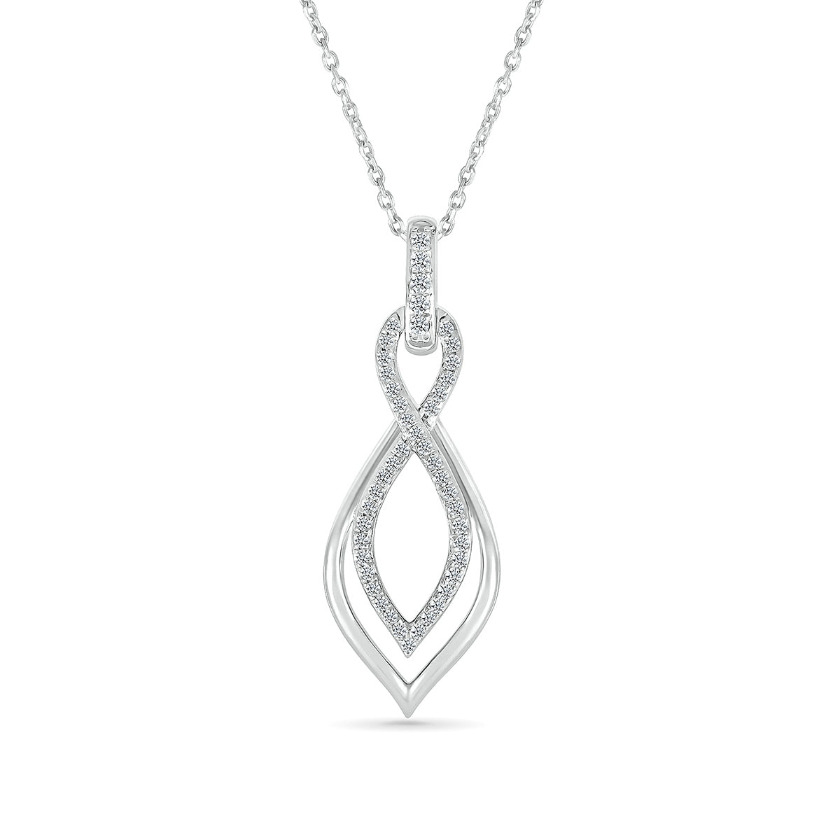 1/4 ct. tw. Diamond Twist Pendant in 10K White Gold