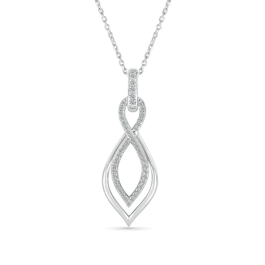 1/4 ct. tw. Diamond Twist Pendant in 10K White Gold