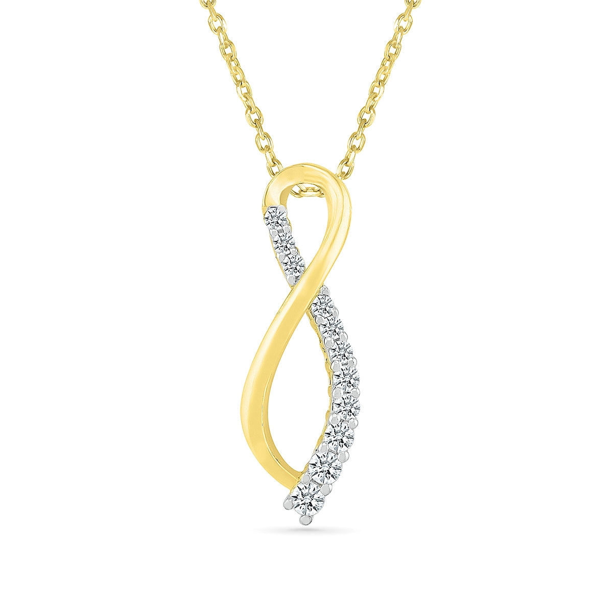 Journey Collection 1/5 ct. tw. Diamond Twist Pendant in 10K Yellow Gold
