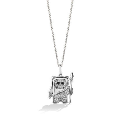 Star Wars Ewok 1/5 ct. tw. White & Treated Black Diamond Pendant in Sterling Silver
