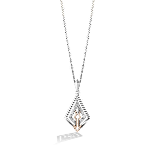 Star Wars Ahsoka Tano 1/10 ct. tw. Diamond Pendant in Sterling Silver & 10K Pink Gold