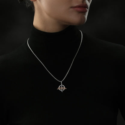 Star Wars Order of The Inquisitor Treated Black Diamond Accent Pendant in Black Rhodium Plated Sterling close-up detail