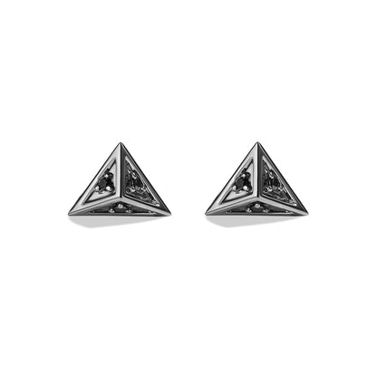 Star Wars Darth Vader 1/10 ct. tw. Treated Black Diamond Pendant & Earring Set in Black Rhodium Plated Sterling front view