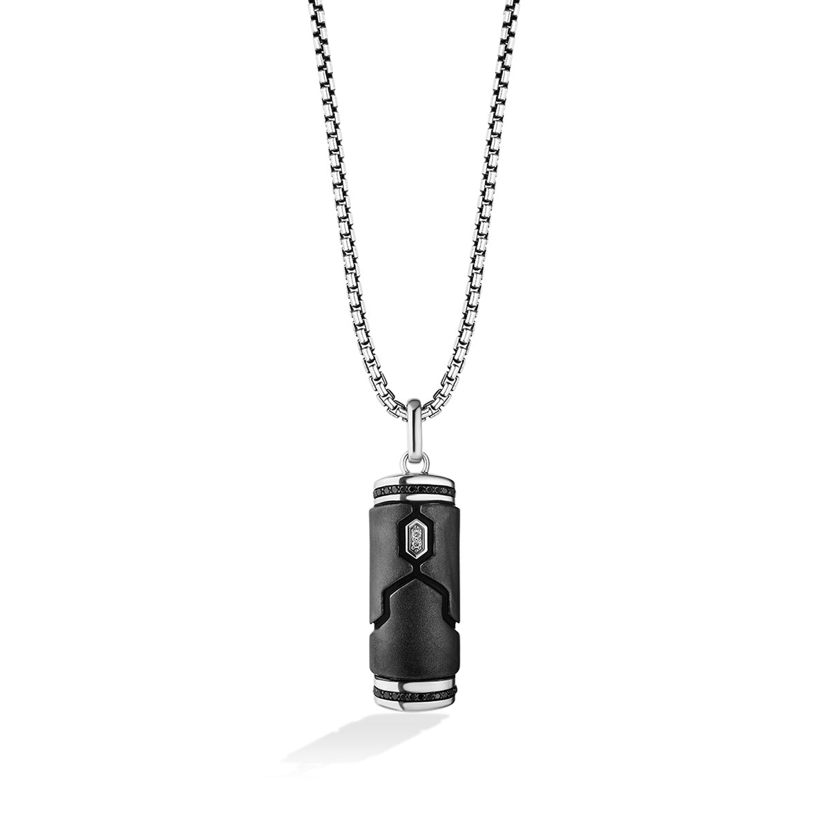 Star Wars Boba Fett Men's 1/5 ct. tw. Treated Black & White Diamond Pendant in Black Rhodium Plated Sterling Silver
