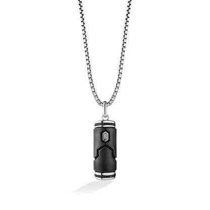 Star Wars Boba Fett Men's 1/5 ct. tw. Treated Black & White Diamond Pendant in Black Rhodium Plated Sterling Silver