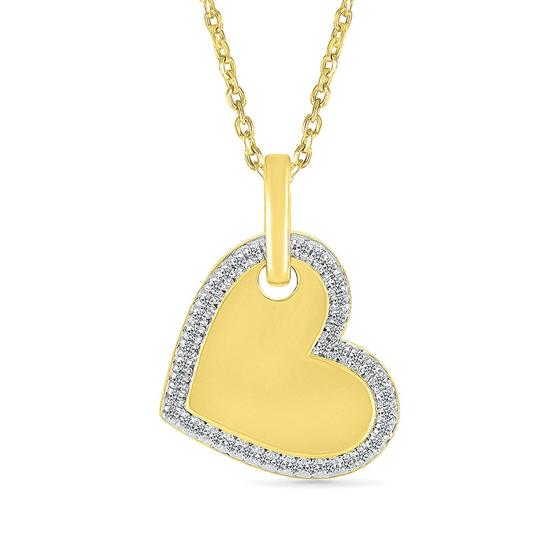 1/8 ct. tw. Diamond Sideways Heart Pendant in 10K Yellow Gold