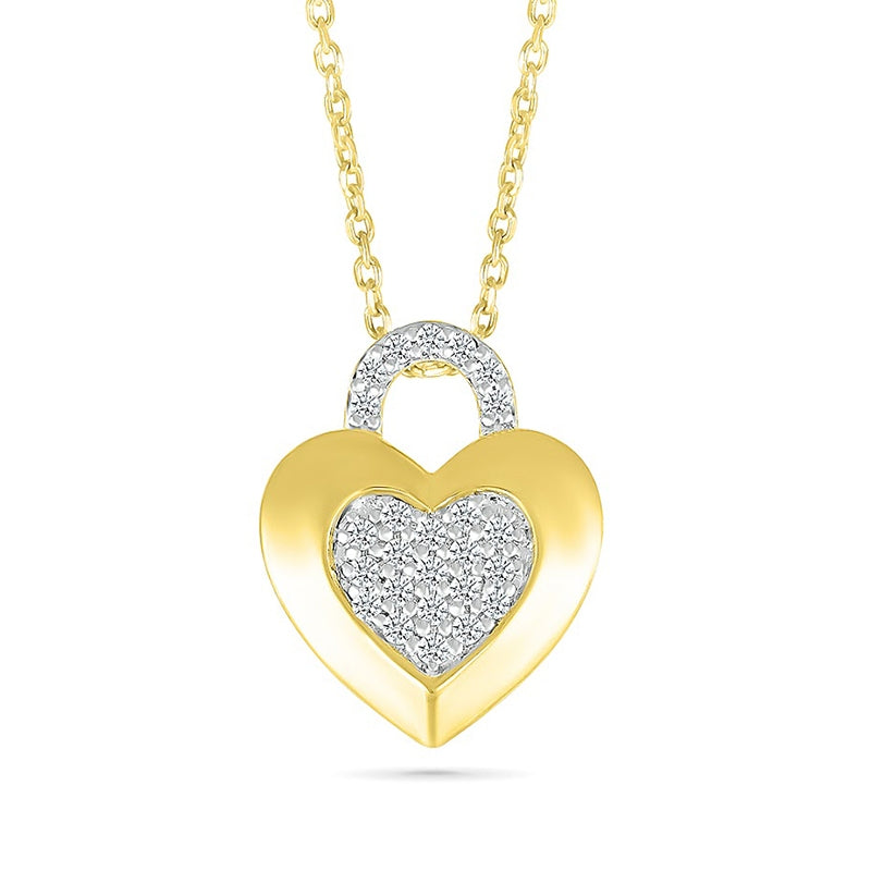 1/8 ct. tw. Diamond Heart Pendant in 10K Yellow Gold