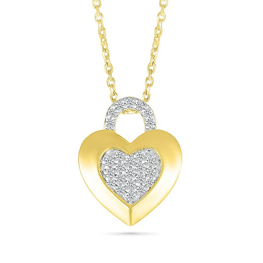 1/8 ct. tw. Diamond Heart Pendant in 10K Yellow Gold