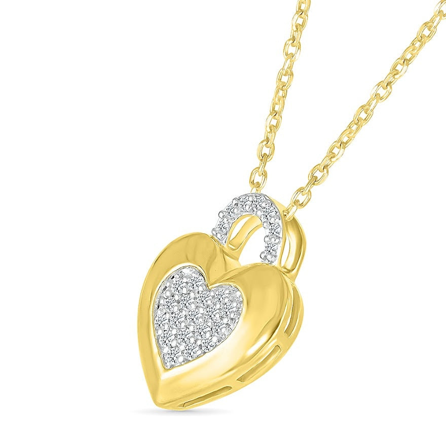1/8 ct. tw. Diamond Heart Pendant in 10K Yellow Gold front view