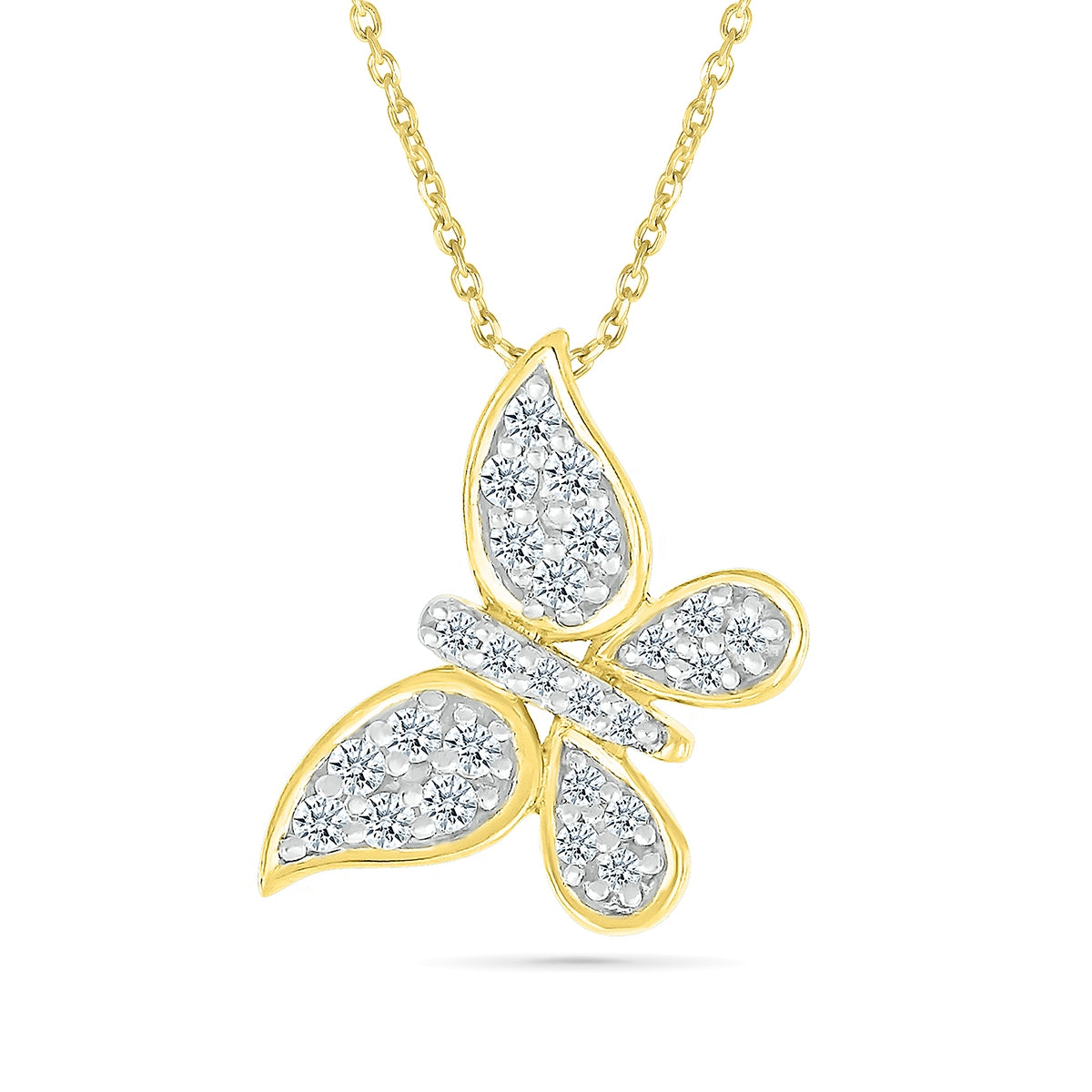 1/6 ct. tw. Diamond Petite Butterfly Pendant in 10K Yellow Gold