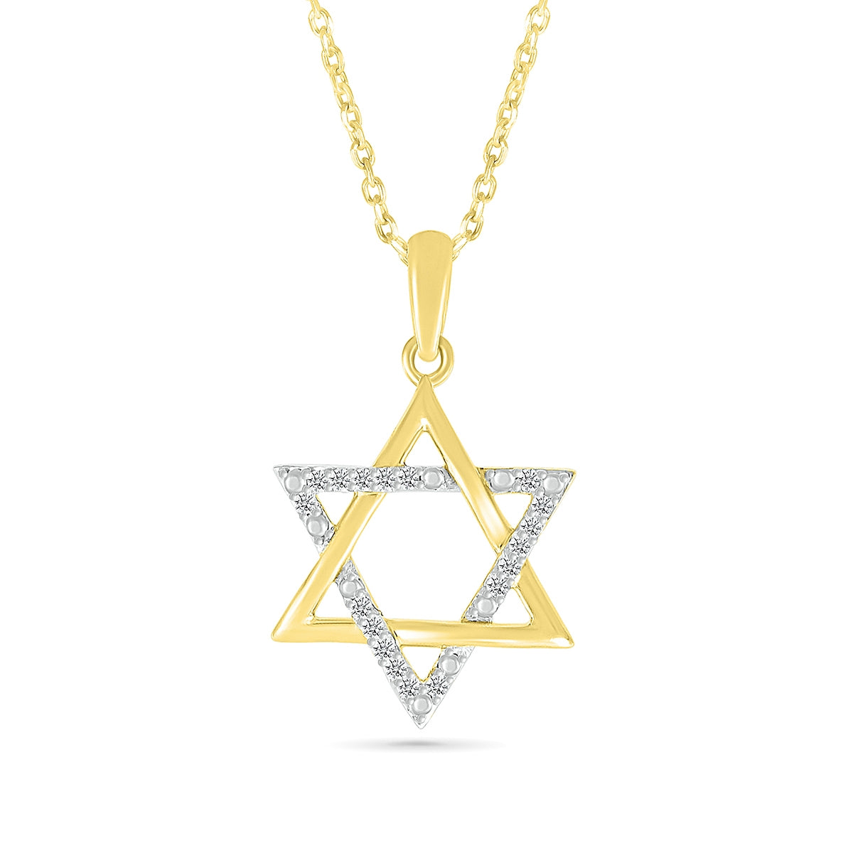Diamond Accent Star of David Pendant in 10K Yellow Gold