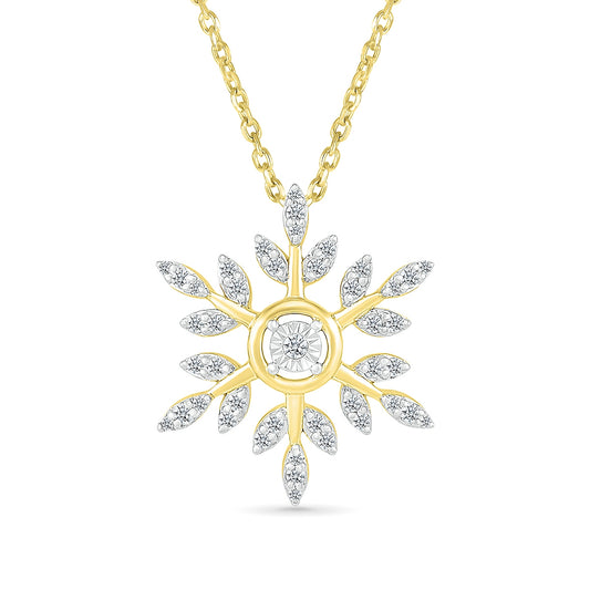 1/5 ct. tw. Diamond Snowflake Pendant in 10K Yellow Gold