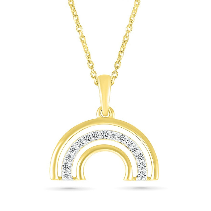 1/10 ct. tw. Diamond Rainbow Pendant in 10K Yellow Gold