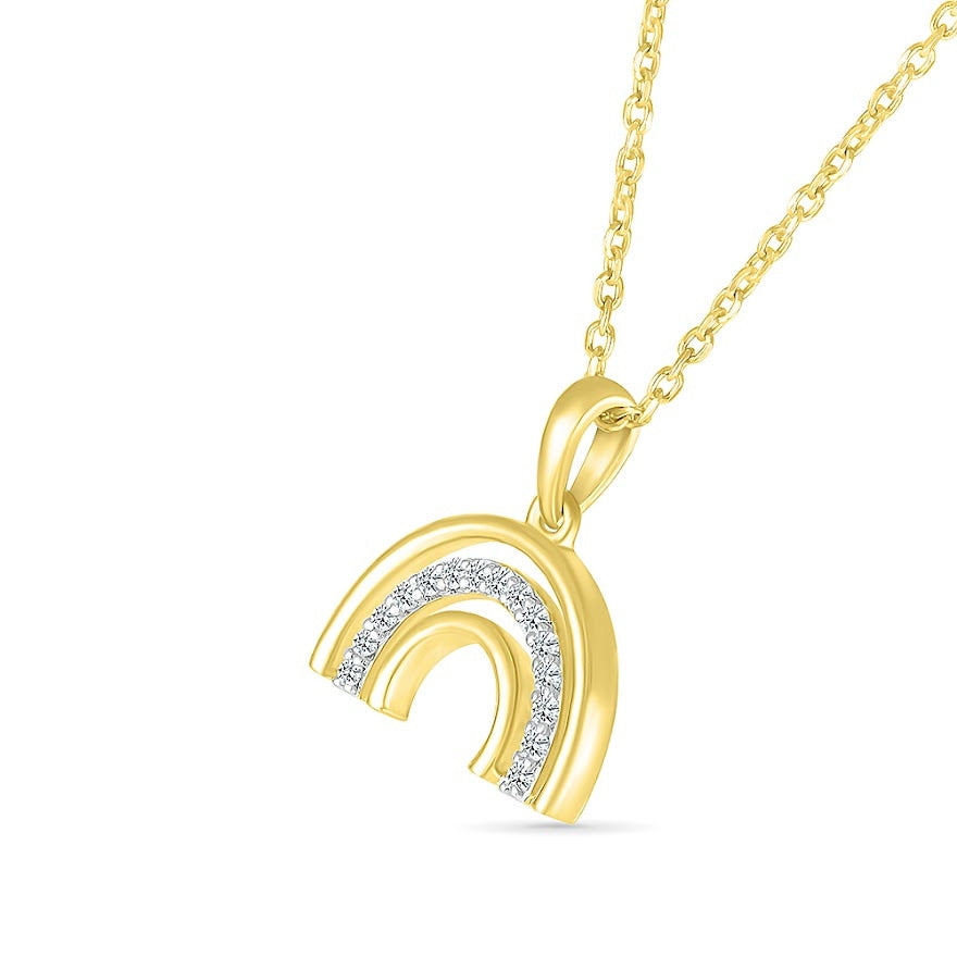 1/10 ct. tw. Diamond Rainbow Pendant in 10K Yellow Gold front view