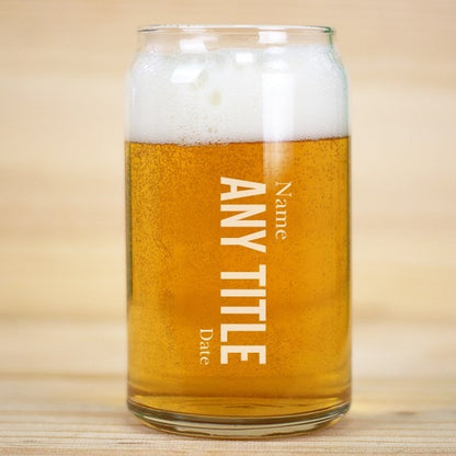 Personalized Beer Can Glass front view