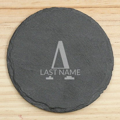 Personalized Slate Coaster Set front view