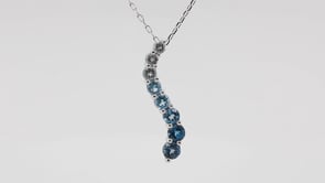 Journey Collection Blue Topaz 8 Stone Pendant in Sterling Silver front view
