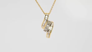 1/2 ct. tw. 3-Stone Diamond Pendant in 10K Yellow Gold front view