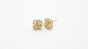 Love Knot 1/10 ct. tw. Diamond Earrings in 10K Yellow Gold front view
