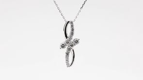 Journey Collection 1/4 ct. tw. Diamond Bypass Pendant in 10K White Gold front view