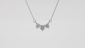 Three-Stone 3/4 ct. tw. Round Diamond Pendant in 14K White Gold front view