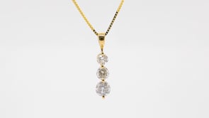 3-Stone 1 ct. tw. Diamond Pendant in 14K Yellow Gold front view