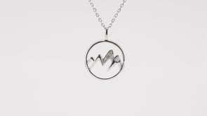 .05 ct. tw. Diamond Circle Mountain Pendant in 10K White Gold front view