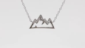1/10 ct. tw. Diamond Mountain Necklace in 10K White Gold front view