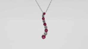 Journey Collection Ruby and .02 ct. tw. Diamond Pendant in 10K White Gold front view