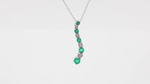 Journey Collection Emerald and .02 ct. tw. Diamond Pendant in 10K White Gold front view