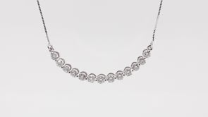 1 ct. tw. Diamond Curved Bar Necklace in 10K White Gold side profile