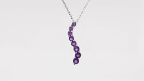 Journey Collection Amethyst 8 Stone Pendant in Sterling Silver front view