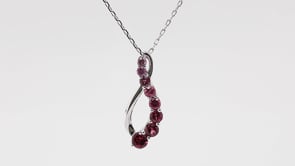 Journey Collection Rhodolite Garnet 8 Stone Pendant in Sterling Silver front view