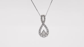 Journey Collection 3/4 ct. tw. Double Loop Pendant in 10K White Gold front view