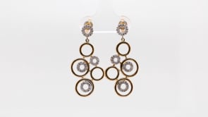1/3 ct. tw. Diamond Circle Chandelier Earrings in 10K Yellow Gold front view