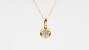 Fairytale Diamonds 1/7 ct. tw. Cluster Halo Pendant in 10K Yellow Gold front view