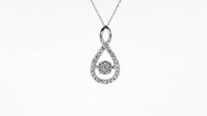 5/8 ct. tw. Twinkling Cluster Diamond Fashion Pendant in 10K White Gold side profile
