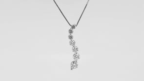 Adamante 3/4 ct. tw. Lab-Grown Diamond Journey Pendant in 10K White Gold close-up detail