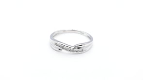 1/10 ct. tw. Diamond Channel Set Ring in 10K White Gold close-up detail