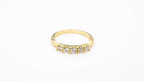 1/2 ct. tw. Round Brilliant Diamond 5-Stone Anniversary Band 14K Yellow Gold close-up detail