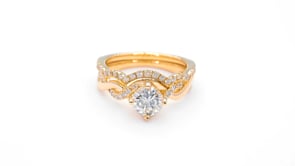 Noventa 1-1/2 ct. tw. Round Brilliant Diamond Twist Wedding Set in 14K Yellow Gold side profile