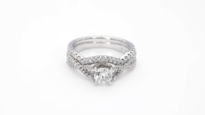 Timeless 1-1/4ct. tw. with 3/4ct. Round Brilliant center diamond in 14K white gold side profile